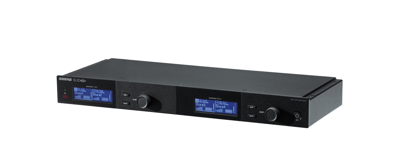 SHURE SLX-D 4-Kanal Funkempfänger / Standard- (SLXD4Q+) & Dante-fähige (SLXD4QDAN+) Version