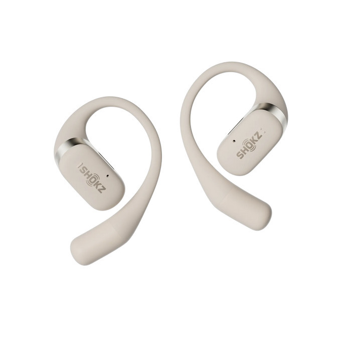 SHOKZ OpenFit Open-Ear-Design Bluetooth Kopfhörer mit 28 Stunden Wiedergabezeit | Farbe: Beige