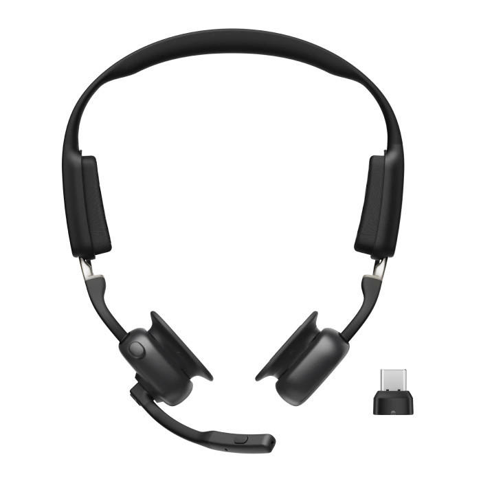 SHOKZ OpenMeet UC Open-Ear-Design Dual Bluetooth Headset | zertifieziert für UC Platformen | mit USB