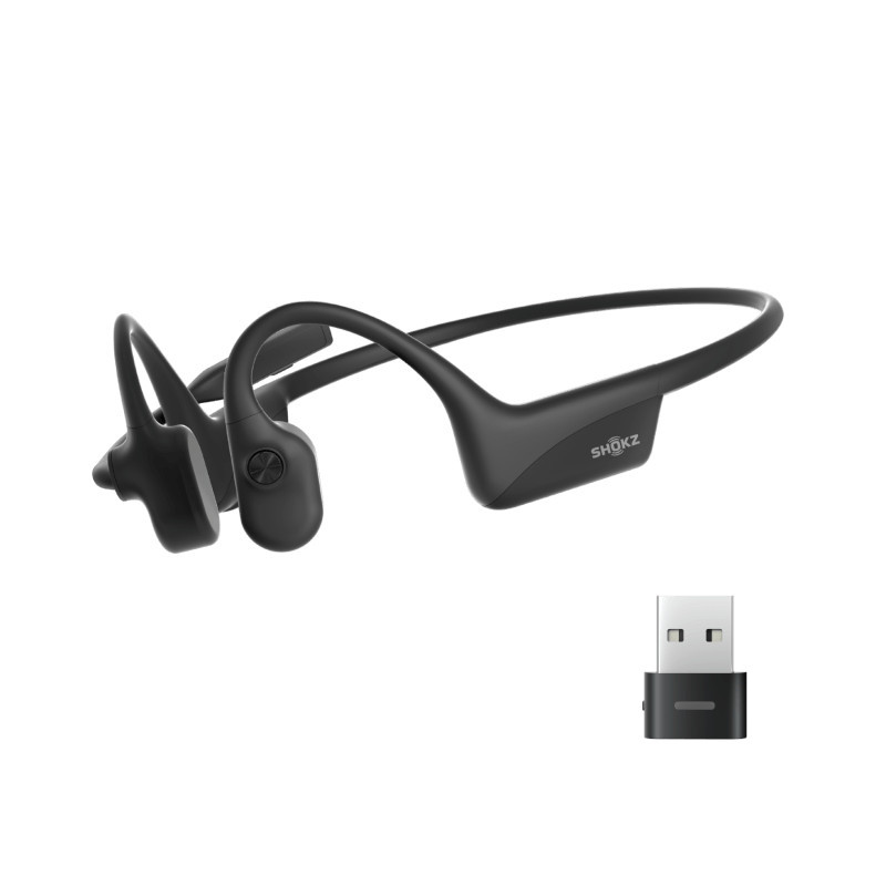SHOKZ OpenComm2 UC Open-Ear-Design Dual Bluetooth Headset | zertifieziert für Zoom | mit USB-A Bluet