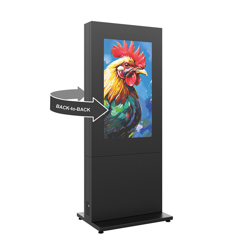 Hagor HP Kiosk 55" FS – B2B Indoorstele für zwei Bildschirme, Back-to-Back | Portrait-Format | Bilds