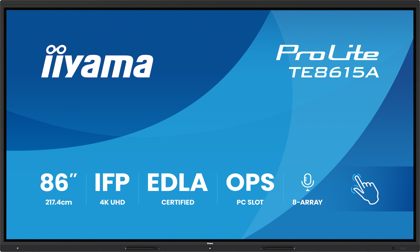 iiyama ProLite TE8615A-B1AG 86" 4K UHD Google EDLA-zertifiziertes interaktives Display
