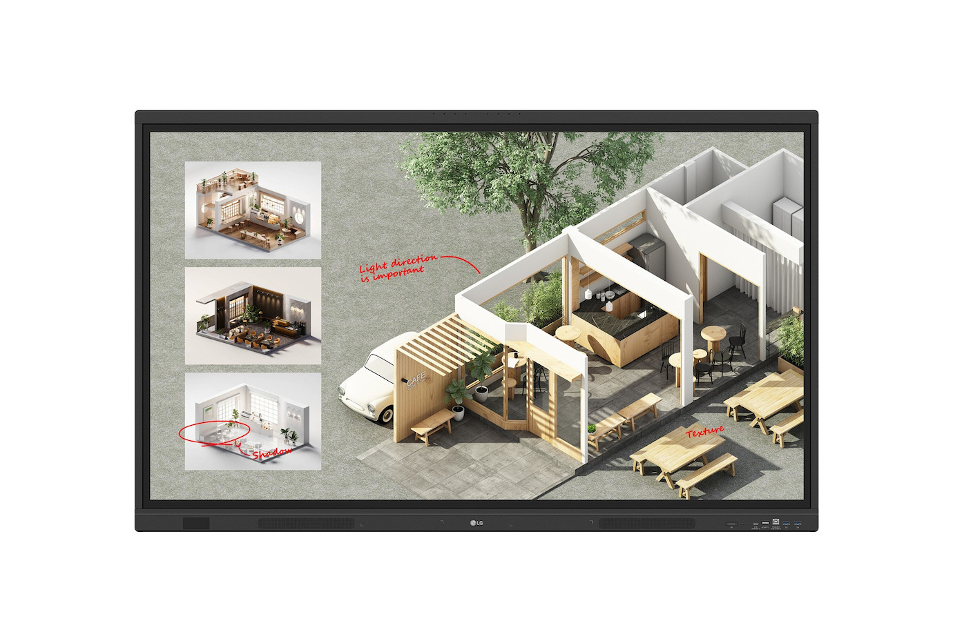 LG CreateBoard Standard 55TR3DQ - innovatives 4K UHD Touch-Display zur nahtlosen Zusammenarbeit, Kre