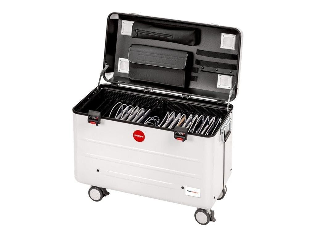 PARAT PARAPROJECT Case TC20 TwinCharge Tabletwagen, inkl. USB-A auf Lightning® / LED-Kabel, weiß