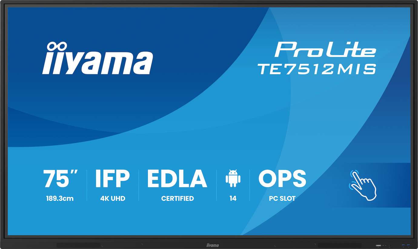 iiyama ProLite TE7512MIS-B4AG Interaktiver 75" 4K UHD Touchscreen für eine interaktive Zusammenarbei