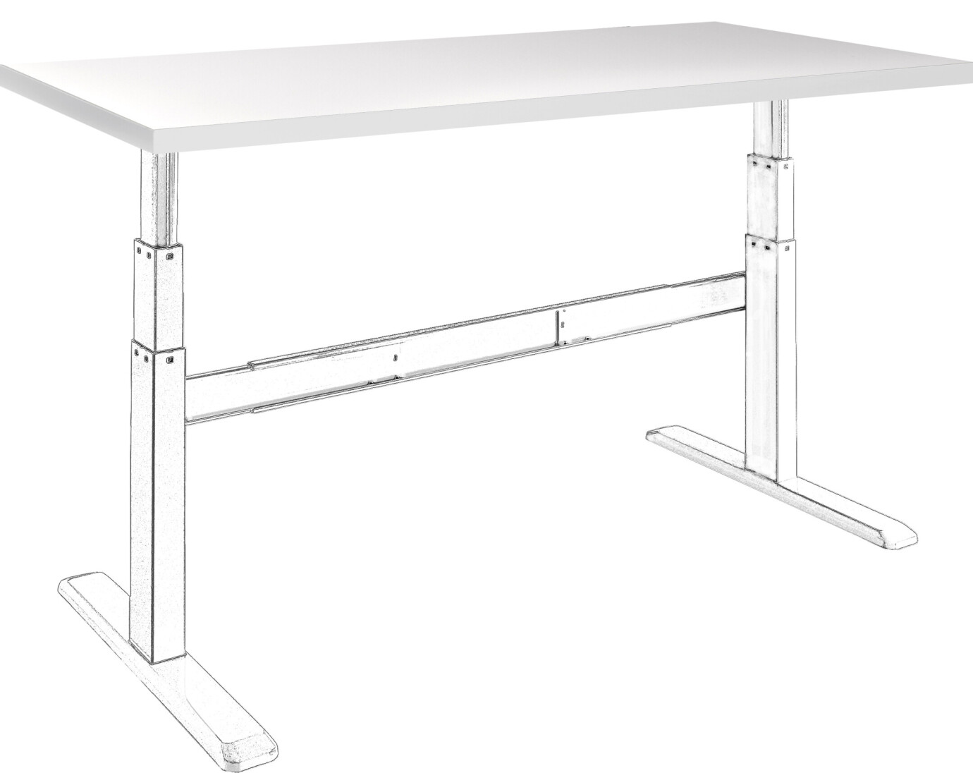 celexon Tischplatte 150 x 75cm für Adjust- Schreibtisch, weiß