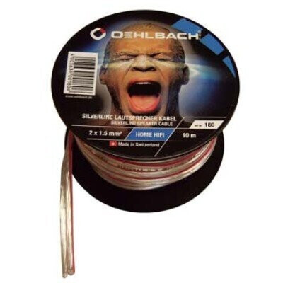 Oehlbach Silverline Lautsprecherkabel auf Mini-Spule 2 x 1,5 qmm - 10 m
