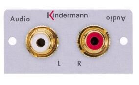Kindermann Audio L/R (2x Cinch) mit Loetanschluss Halbblende 50 x 50 mm