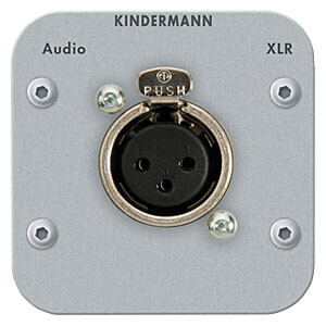 Kindermann Audio XLR Buchse 3polig mit Einbaubuchse und Loetanschluss Vollblende 54 x 54 mm
