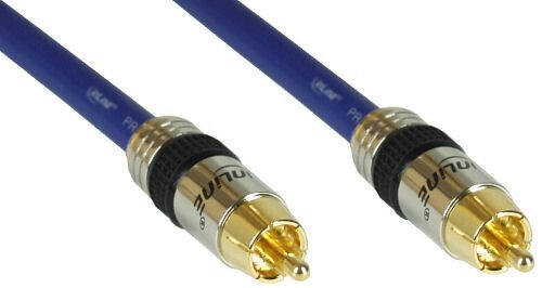 InLine Cinch Kabel AUDIO, PREMIUM, vergoldete Stecker, 1x Cinch Stecker/Stecker, 0,5m 2670057