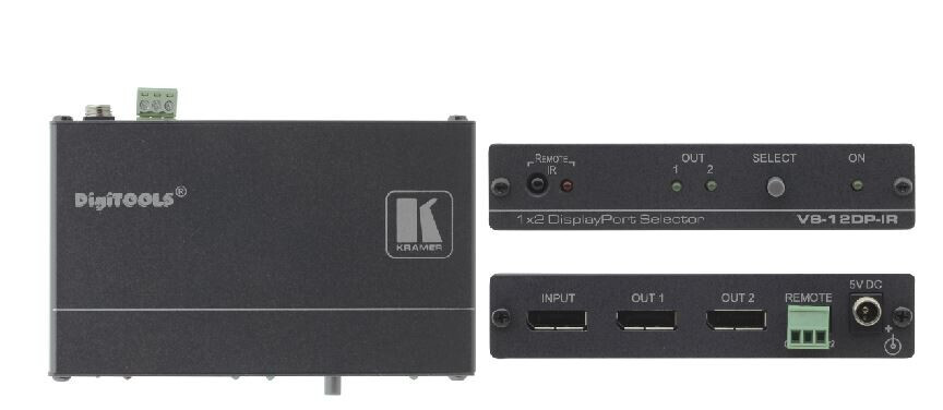 Kramer 1x2 DisplayPort Umschalter mit IR-Fernbedienung