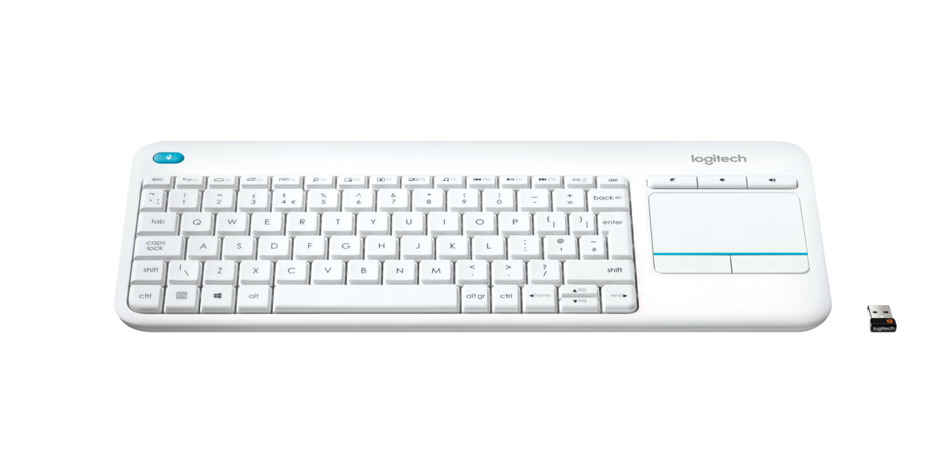 Logitech K400 Plus Tastatur, kabellos, weiß