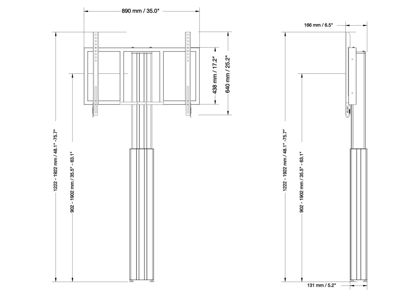 Vorschau: celexon Expert elektrisch höhenverstellbarer Display-Ständer Adjust-4286WB mit Wandbefestigung - 70c