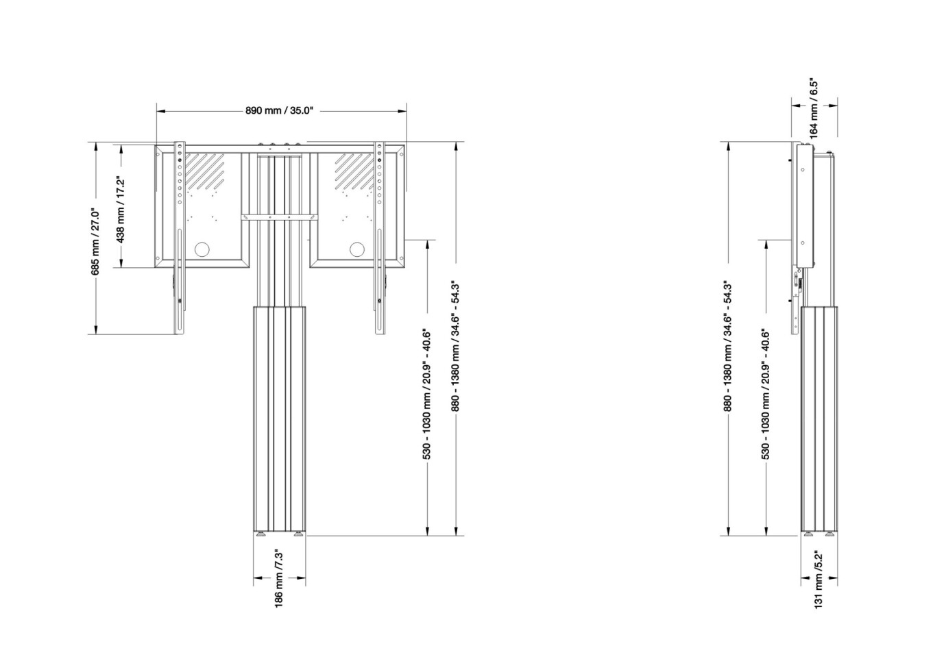 Vorschau: celexon Expert elektrisch höhenverstellbarer Display-Ständer Adjust-4275WS mit Wandbefestigung - 50c