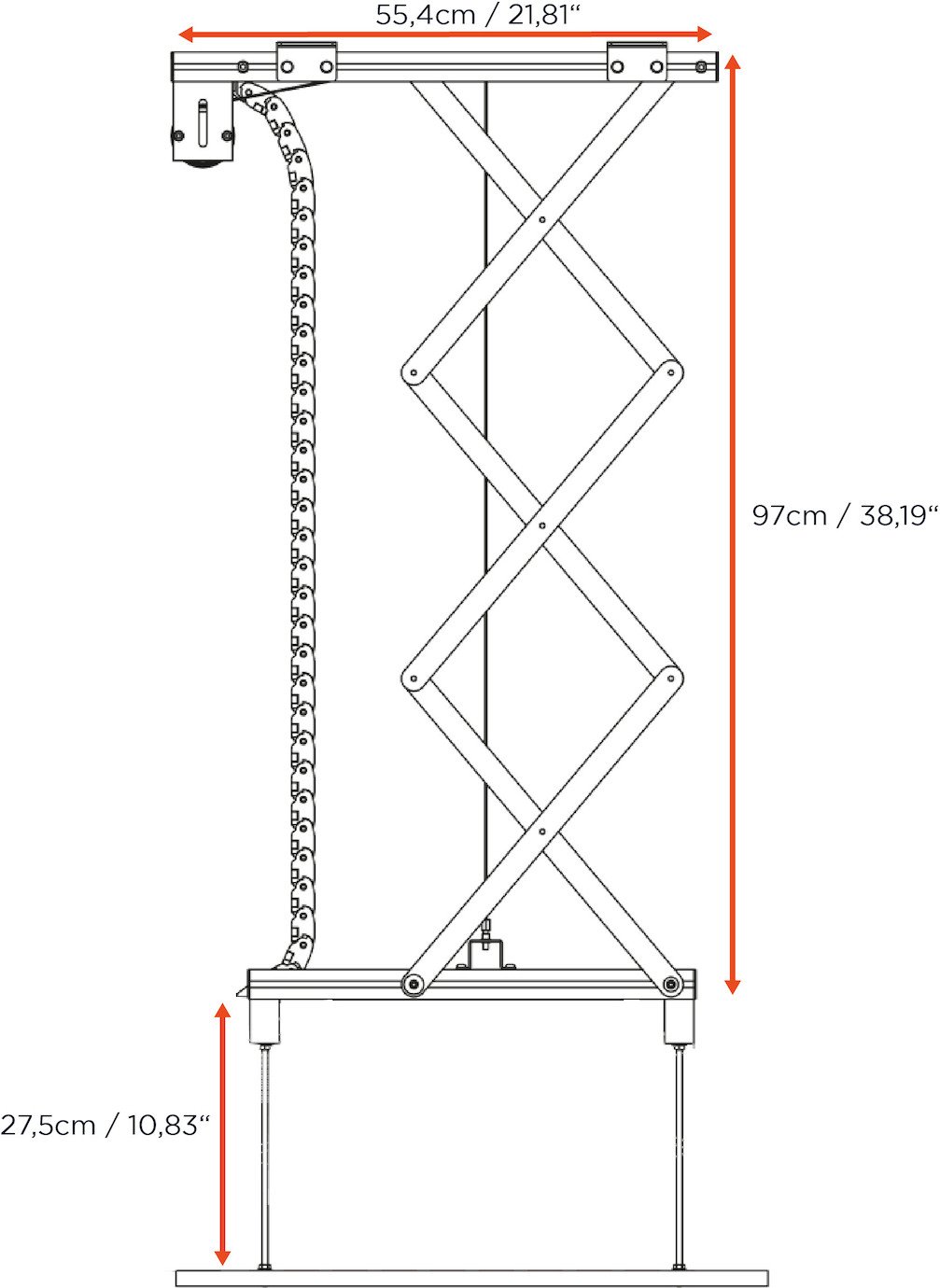 Vorschau: celexon Beamer Deckenlift PL1000 - max. ausfahrbar bis 96 cm - 15kg Traglast - Demo