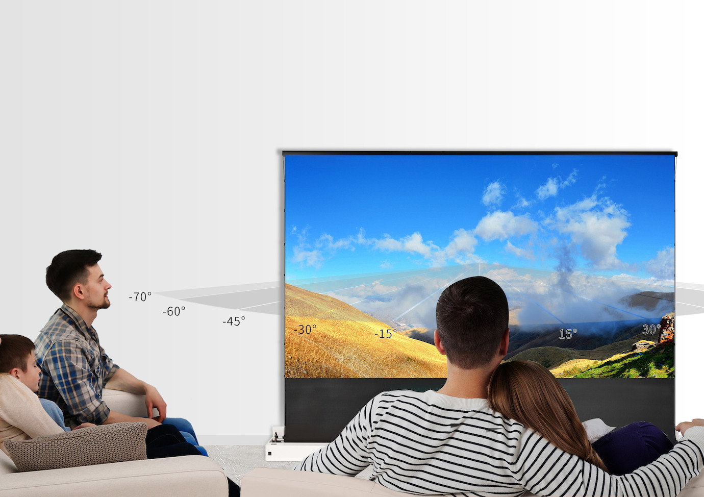 Vorschau: celexon UST Hochkontrast Bodenscheren Leinwand - HomeCinema Plus, 110" weiß - Demo