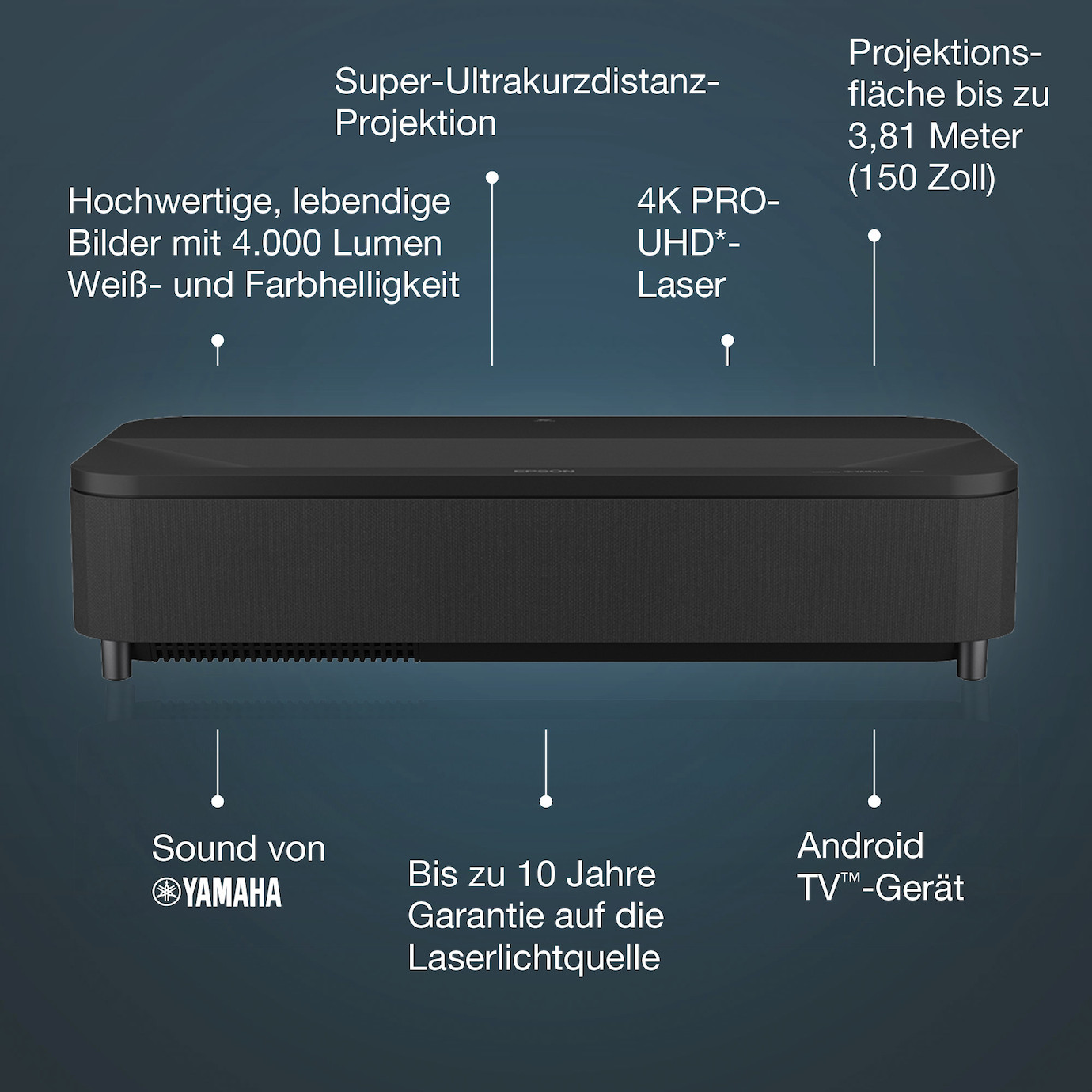 Vorschau: Epson EH-LS800B - Beamer, UST, Laser, UHD, Android TV, - Demo