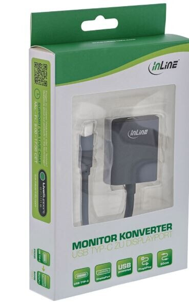 Vorschau: InLine USB Display Konverter, USB Typ-C Stecker zu DisplayPort Buchse (DP Alt Mode), 4K2K, schwarz,