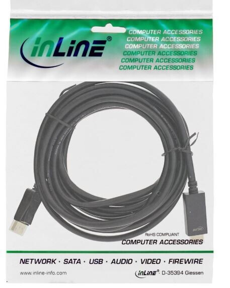 Vorschau: InLine DisplayPort zu HDMI Konverter Kabel, 4K/60Hz schwarz, 5m