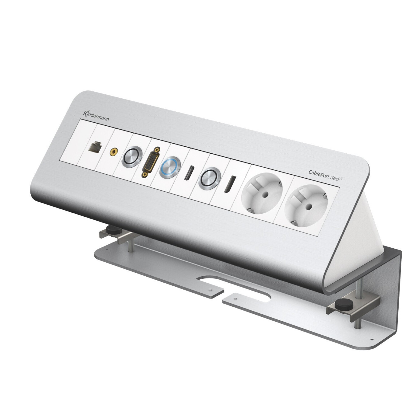 Kindermann CablePort Desk² 6-fach Multishare 31 Aluminium, eloxiert