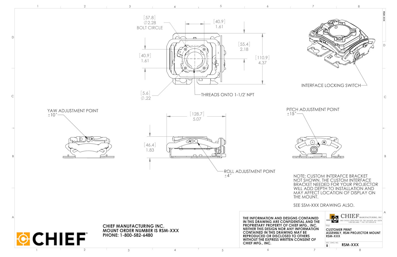 Vorschau: Chief RSMAUW Universelle Projektorhalterung, bis 11,3kg