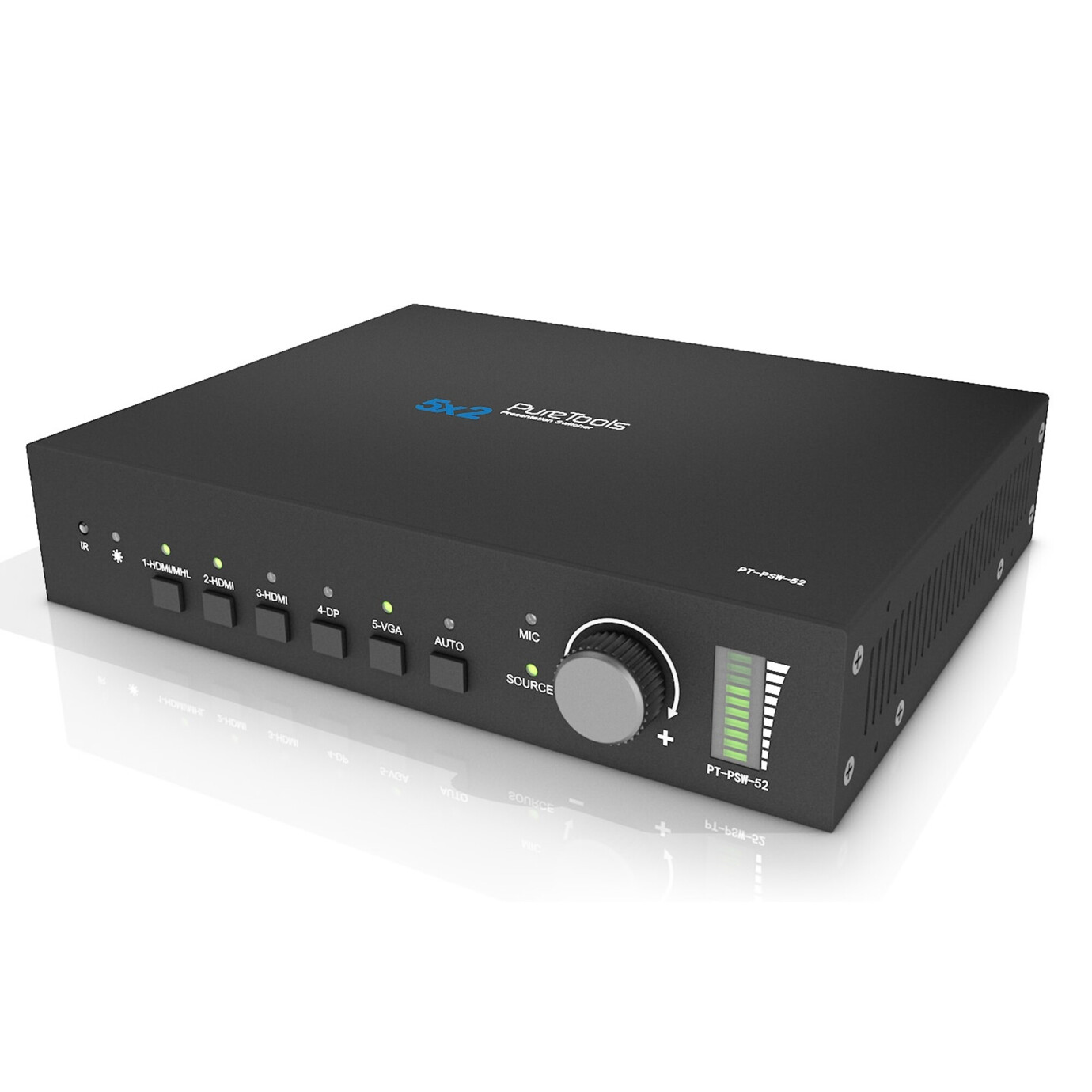 Vorschau: OneAV PureTools Seamless Scaler Switcher 5x2, 1080P, 3-L-MIC, HDMI & HDBT Out