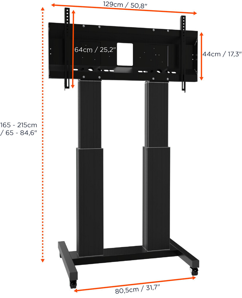 Vorschau: celexon Expert elektrisch höhenverstellbarer Display-Rollwagen Adjust-70120MB- 50cm