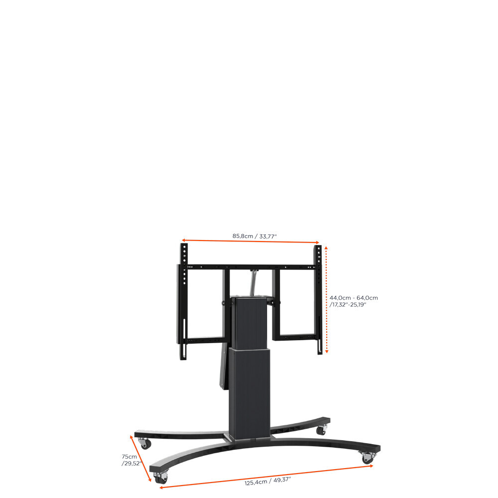 Vorschau: celexon Expert elektrisch höhenverstellbarer Display-Rollwagen Adjust-V4270B mit Kippfunktion - 28cm