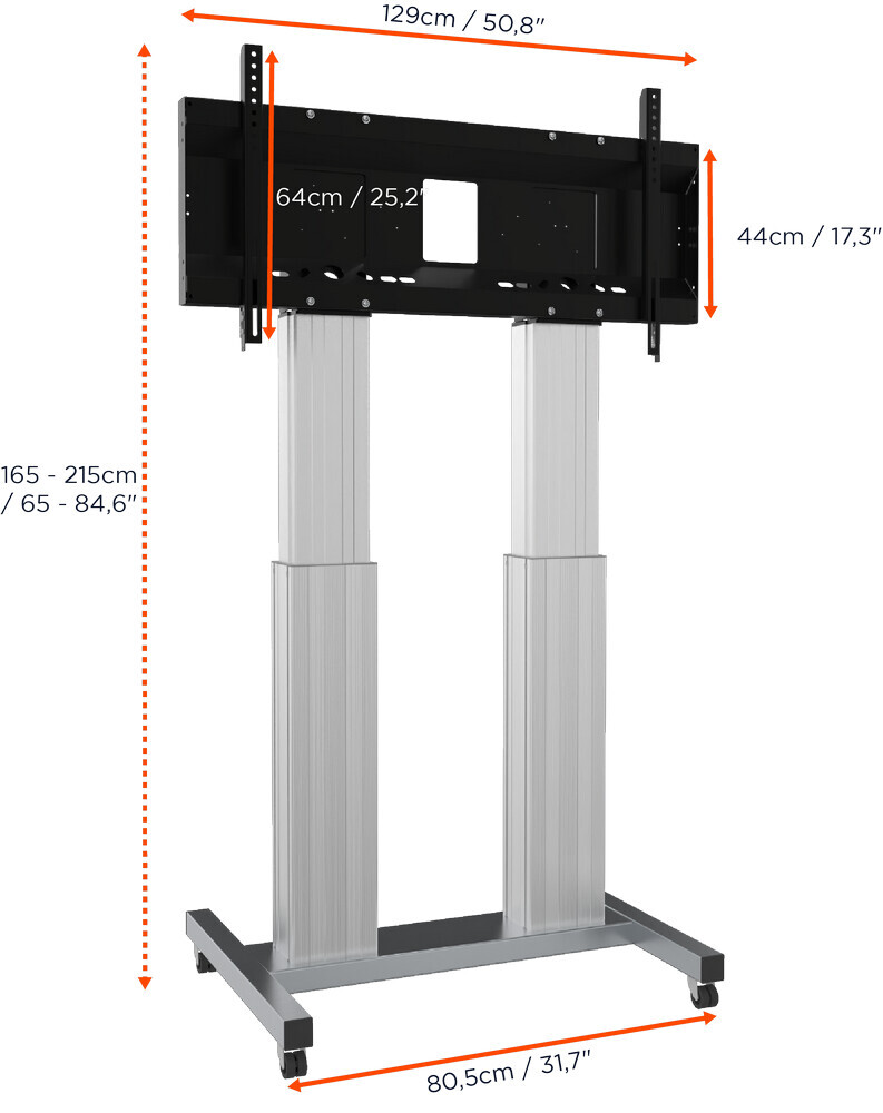 Vorschau: celexon Expert elektrisch höhenverstellbarer Display-Rollwagen Adjust-70120MS- 50cm