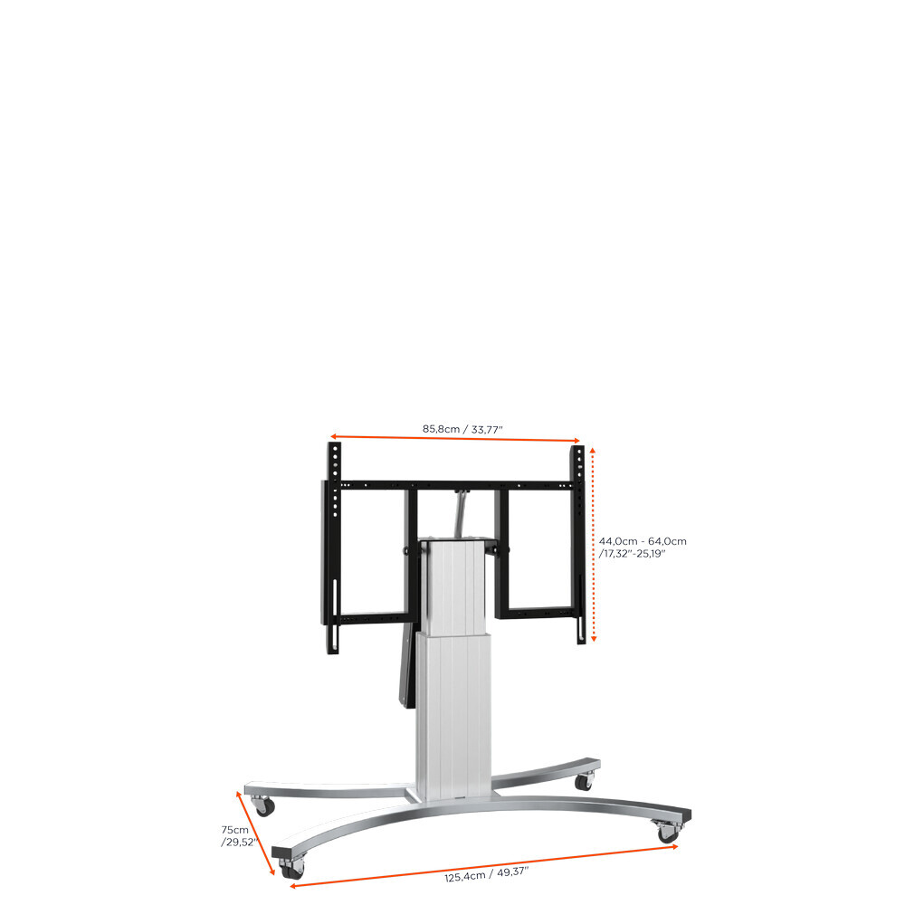 Vorschau: celexon Expert elektrisch höhenverstellbarer Display-Rollwagen Adjust-V4270S mit Kippfunktion - 28cm