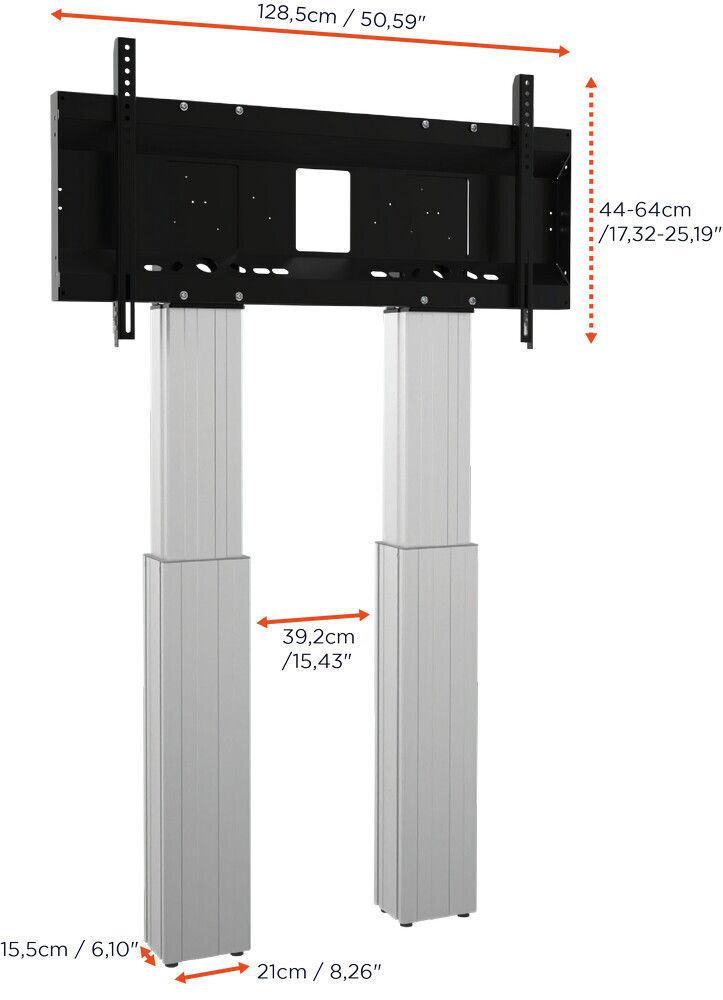 Vorschau: celexon Expert elektrisch höhenverstellbarer Display-Ständer Adjust-70120WS mit Wandbefestigung - 50