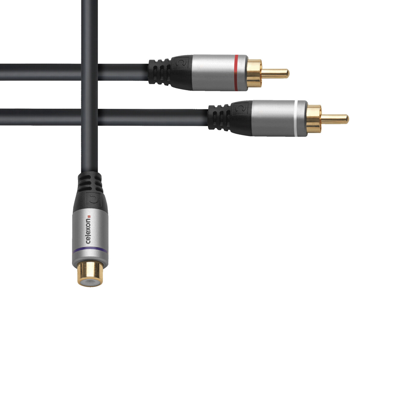 Vorschau: celexon 2x Cinch auf Cinch M/F Audioadapter 0,25m - Professional Line