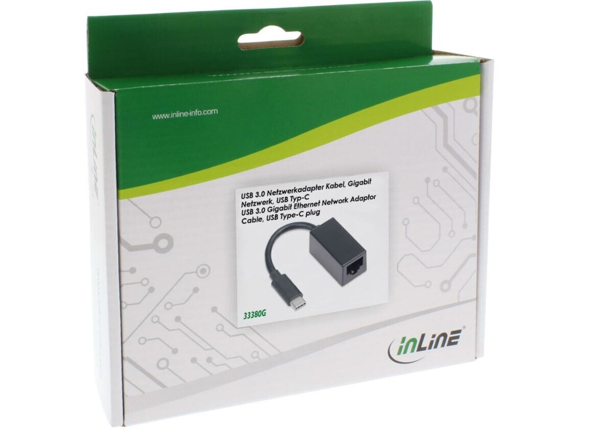 Vorschau: InLine USB 3.0 Netzwerkadapter Kabel, Gigabit Netzwerk, USB Typ-C