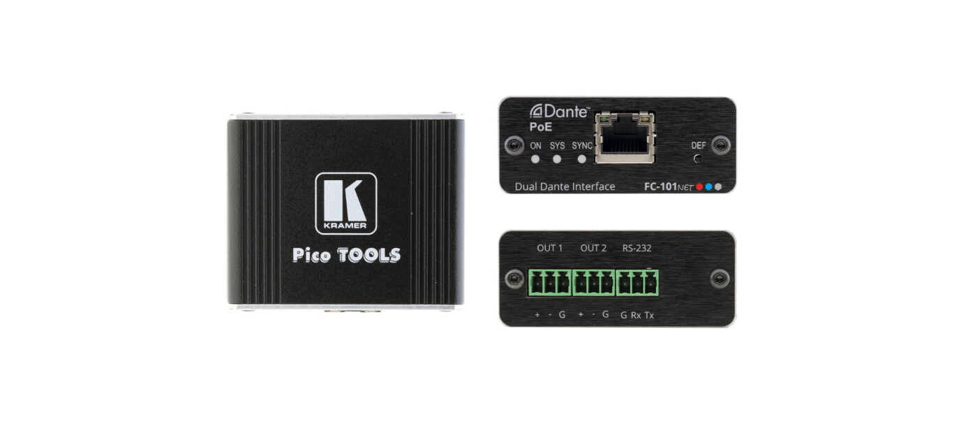 Vorschau: Kramer FC-101Net2–Kanal–Dante–Decoder und PoE–Empfänger