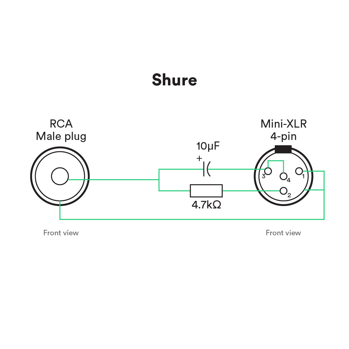 Vorschau: Catchbox Mod Adapter Kabel mit 4-pin mini-XLR (Shure)