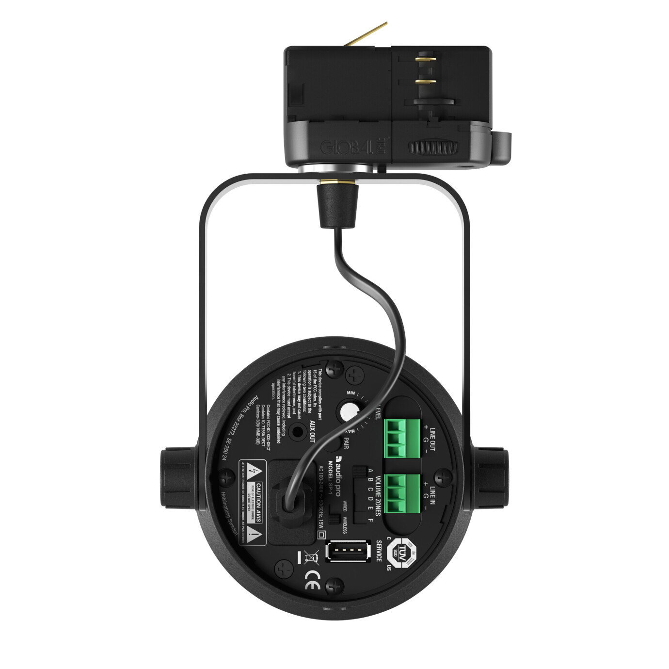 Vorschau: AudioPro Business SP-1 - Kabelloser Aktivlautsprecher für Lichtschienen mit DSP, DECT, 1x12W, 1x 2,7