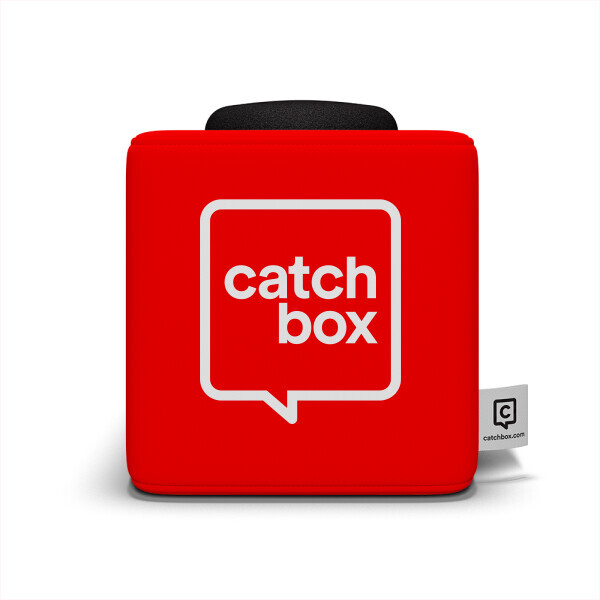 Vorschau: Catchbox Plus System mit Wurfmikrofon, Clip, kabellosem Ladegerät und Dock