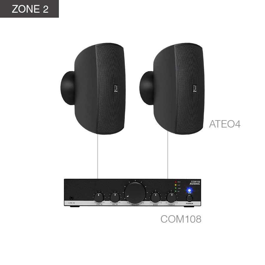 Vorschau: Audac MENTO4.4Z/B Aufbaulautsprecher-Set, schwarz