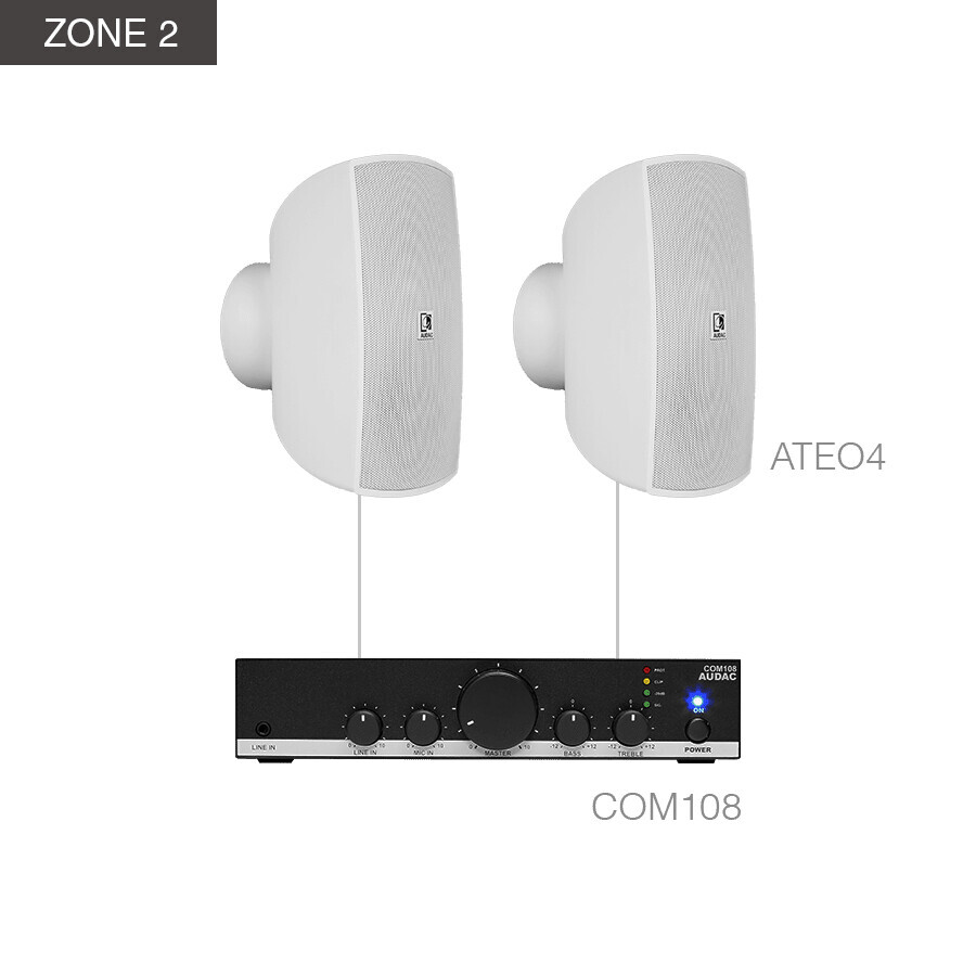 Vorschau: Audac MENTO4.4Z/W Aufbaulautsprecher-Set, weiß