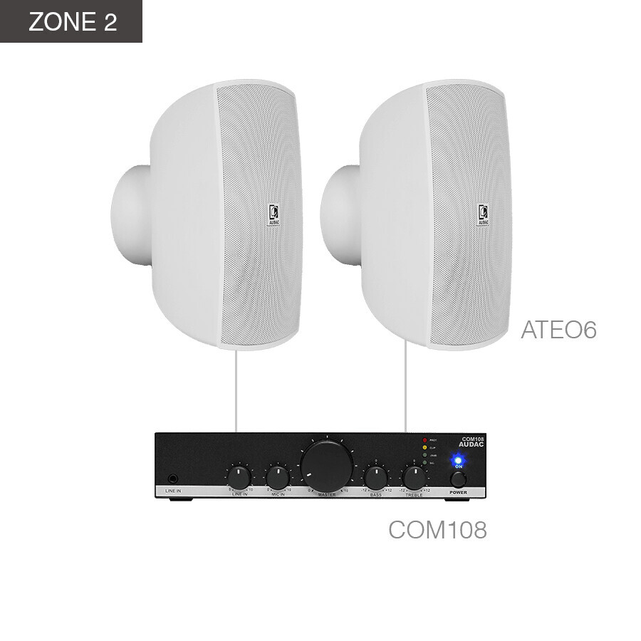 Vorschau: Audac MENTO6.4Z/W Aufbaulautsprecher-Set, weiß