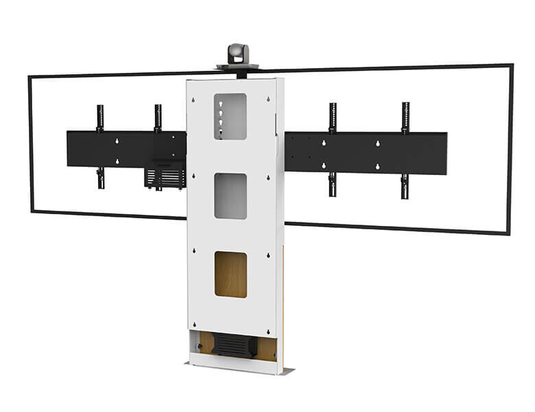 Vorschau: AXEOS STILIX WIDE - Dual-Bildschirm (DB) Boden/Wandsystem für 2x 52 bis 70" Bildschirme