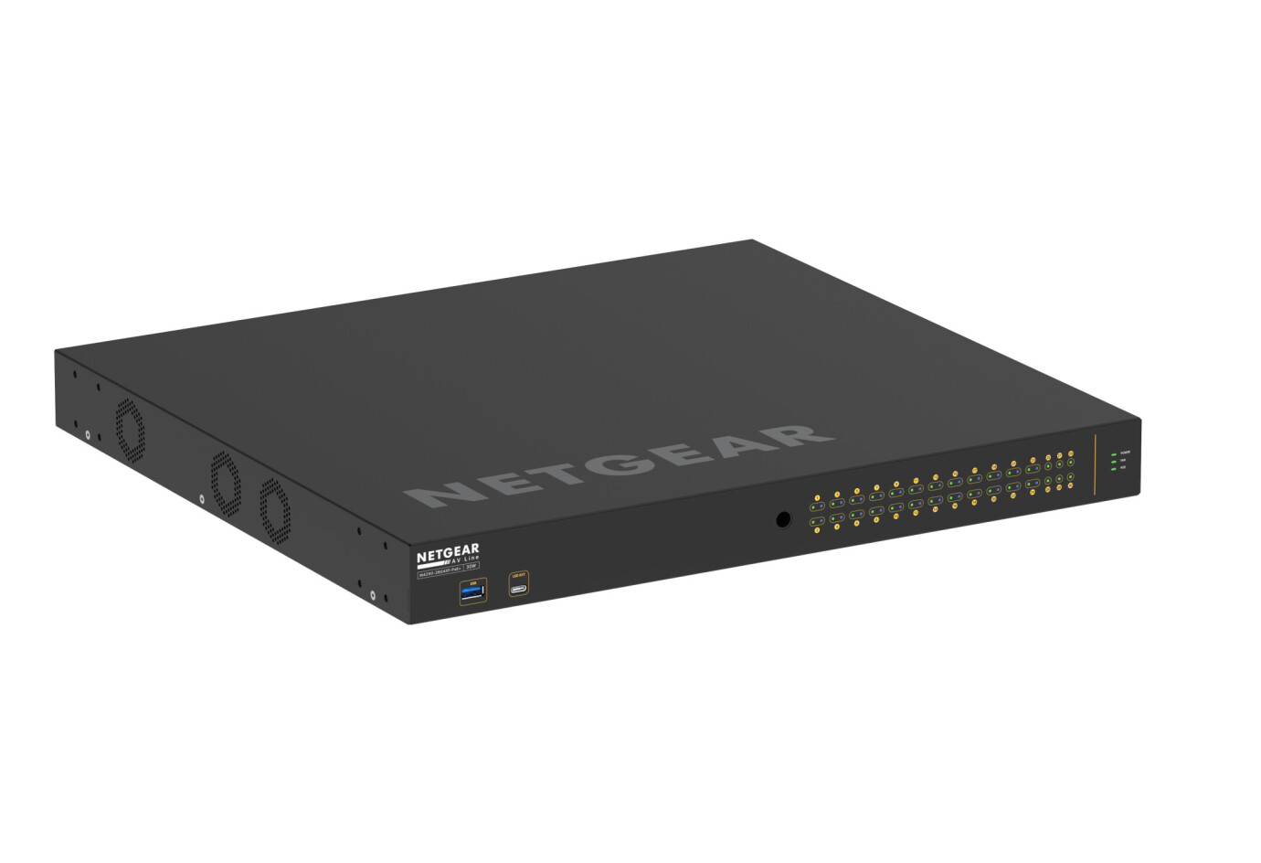 Vorschau: Netgear AV Line Managed Switch 24x 1G PoE+ 480W, 2x 1G und 4x SFP+ M4250-26G4XF-PoE+