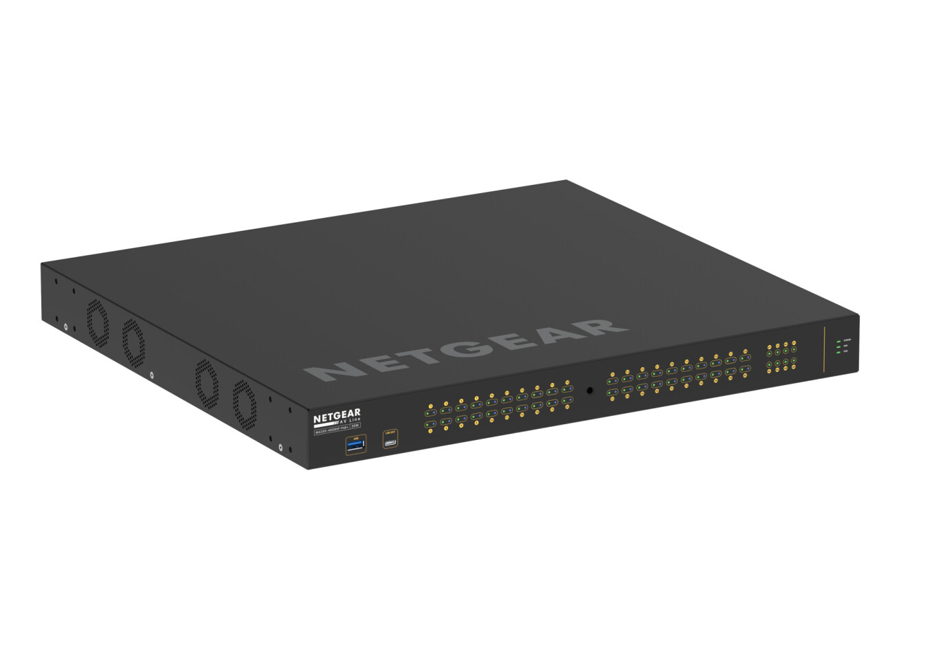 Vorschau: Netgear AV Line Managed Switch 40x 1G PoE+ 480W und 8x SFP M4250-40G8F-PoE+