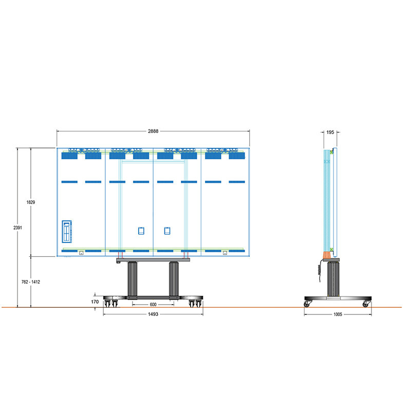 Vorschau: Hagor mobiles LED-Liftsystem mit motorischer Höhenverstellbarkeit- passend für Samsung IAC 130"