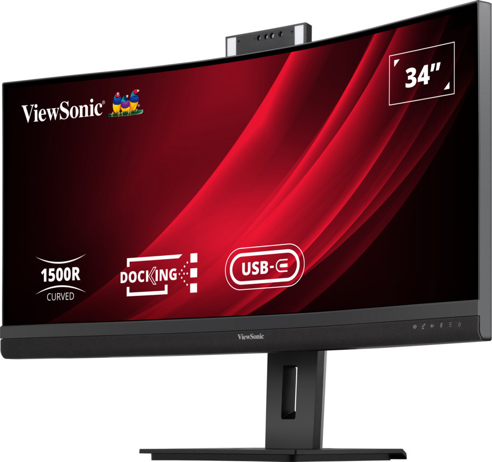Vorschau: ViewSonic VG3457CV 34" UWQHD 21:9 Curved Video Conferencing Docking Monitor mit Windows Hello & Zoom