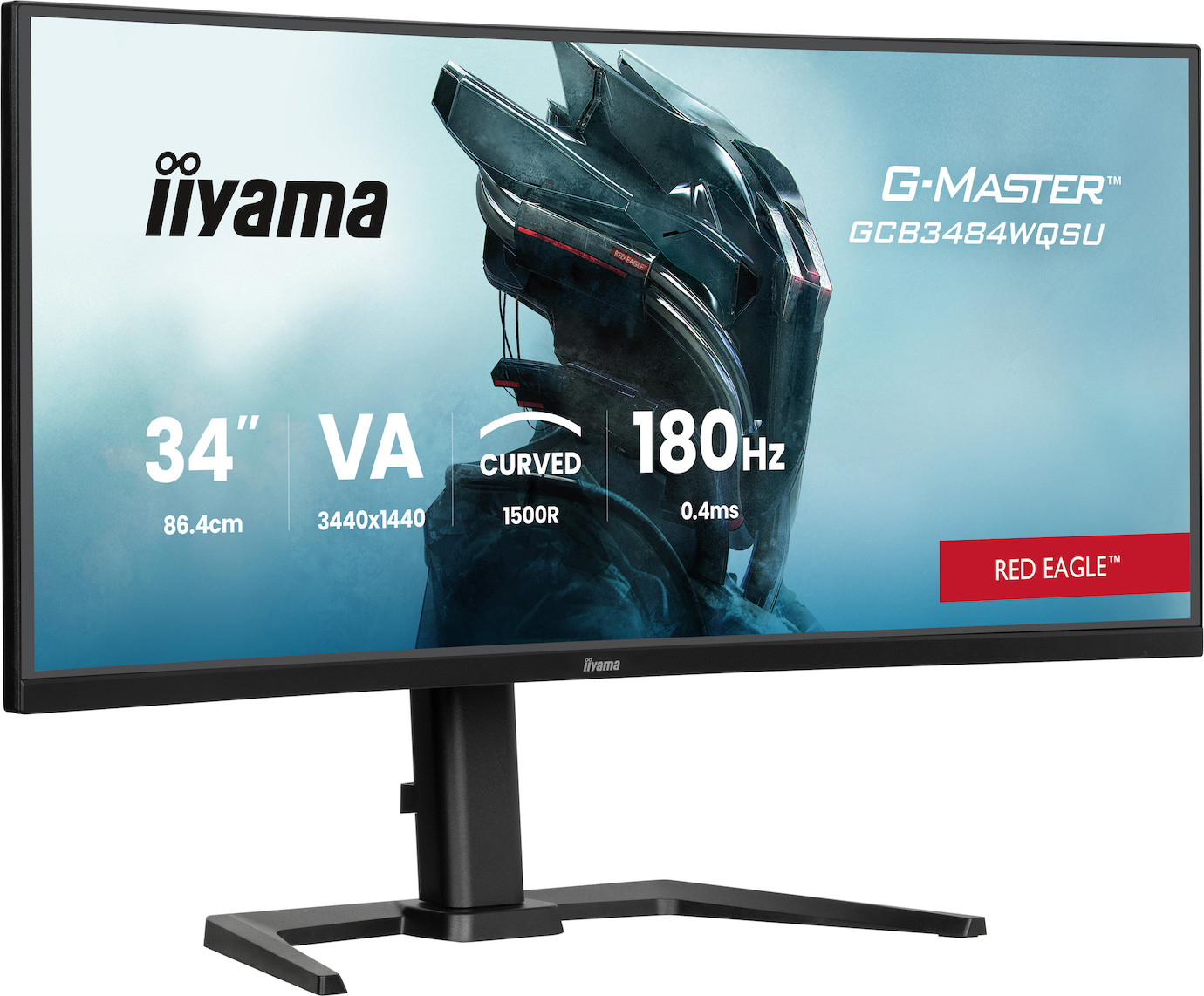 Vorschau: iiyama G-MASTER GCB3484WQSU-B1 34" Gaming Red Eagle Curved Monitor mit 180Hz Bildwiederholfrequenz &