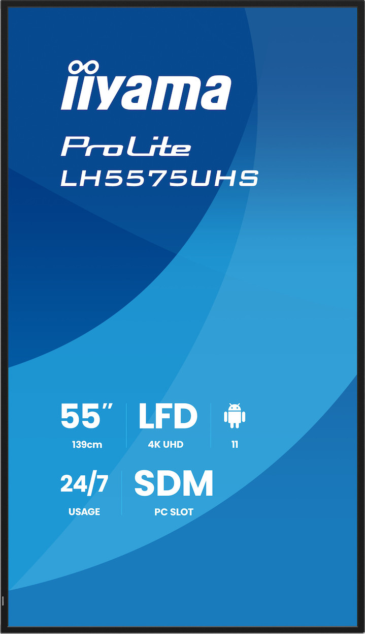 Vorschau: iiyama ProLite LH5575UHS-B2AG 55" 4K Digital Signage Display mit 24/7 Betriebszeit, Android OS, Sign