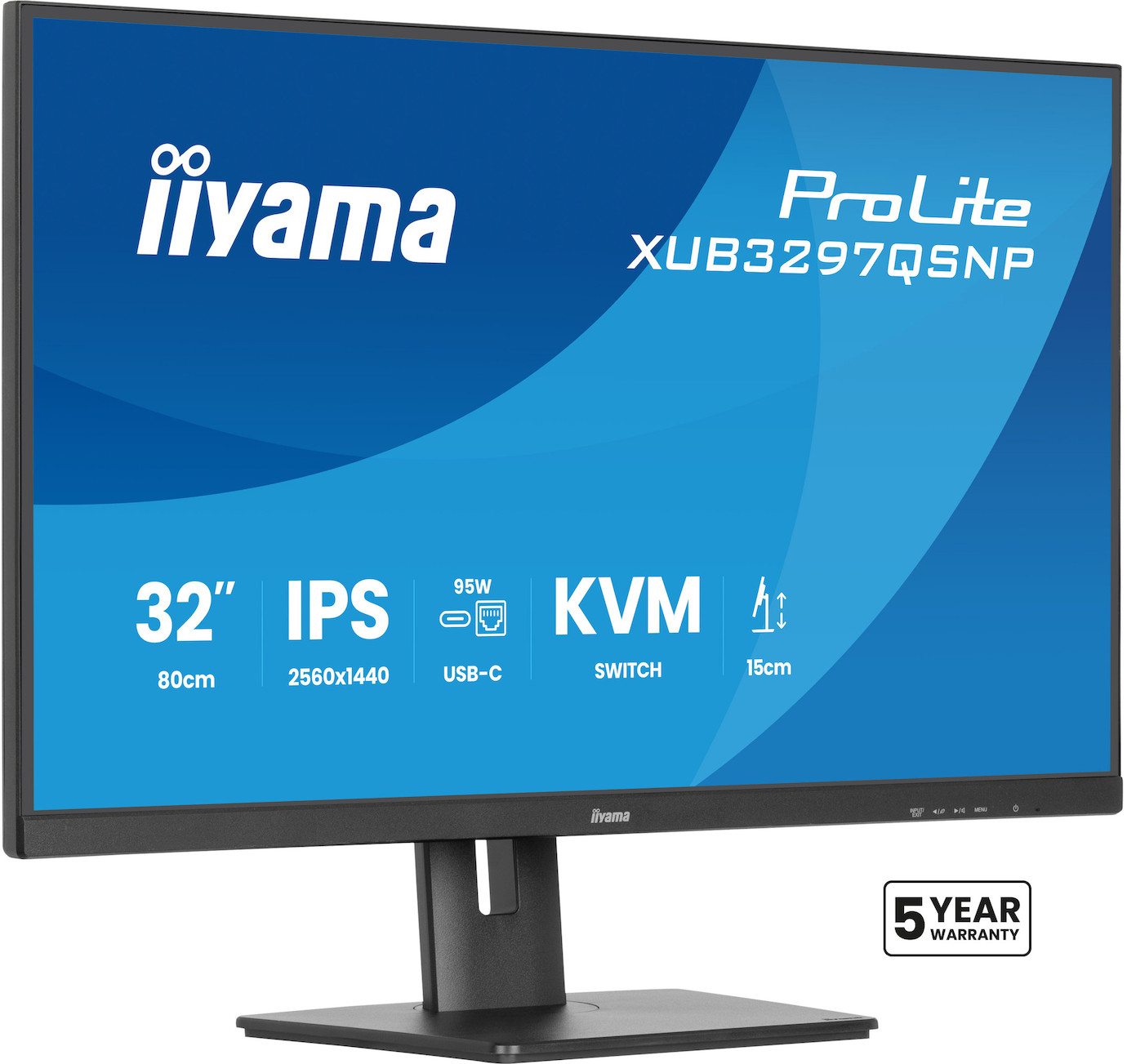 Vorschau: iiyama ProLite XUB3297QSNP-B1 32" Monitor mit QHD IPS-Panel-Technologie, USB-C-Dock und KVM-Switch