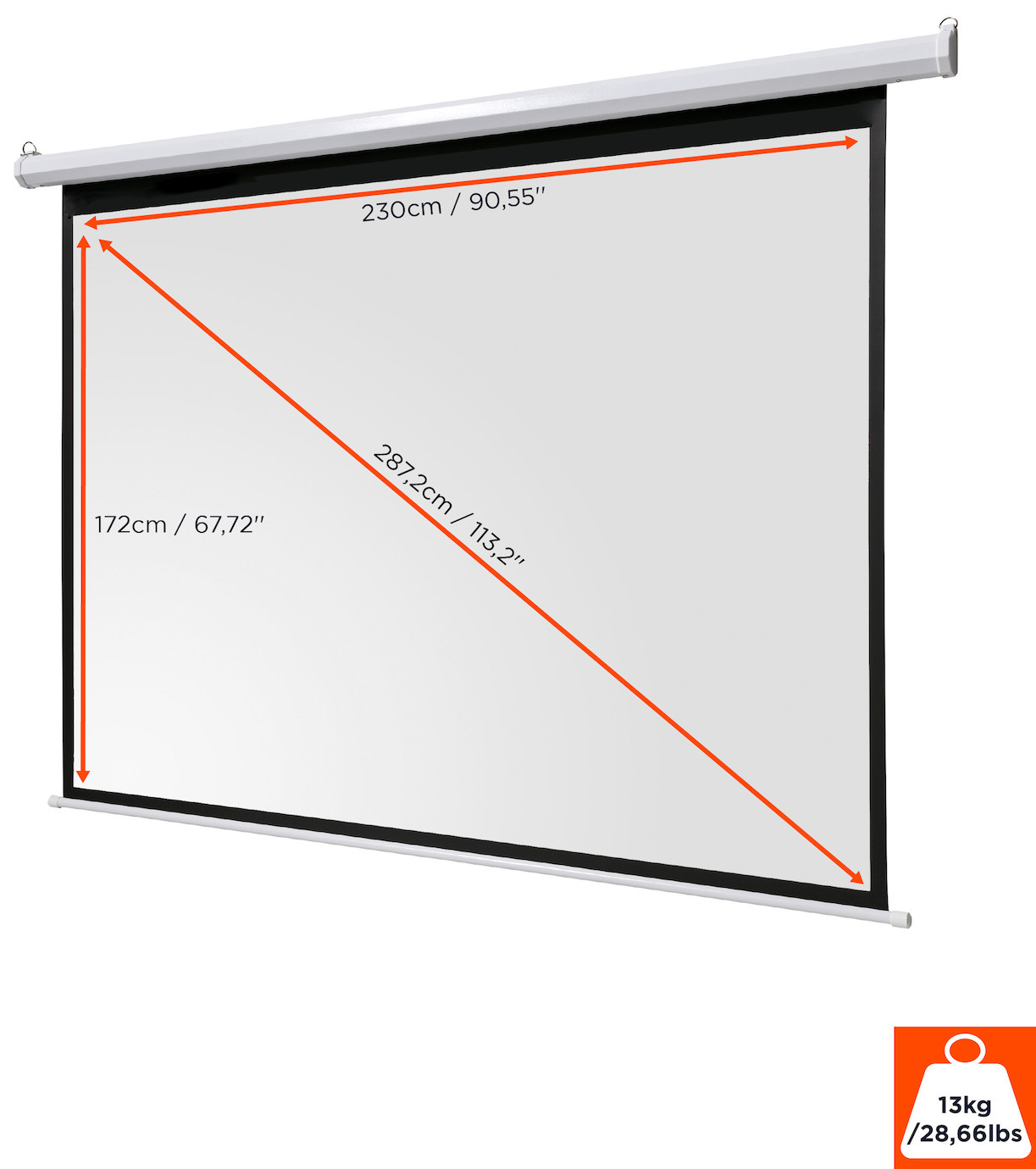 Vorschau: celexon basic line Motorleinwand 240 x 180cm,Leinwand Format 4:3, Heimkino Leinwand, Beamerleinwand,