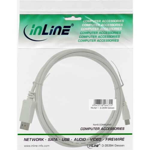 Vorschau: InLine Mini DisplayPort zu DisplayPort Kabel, weiß, 1m